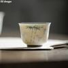 Jade Mud Ceramic Hand-painted Bamboo 50ml Tea Cup Blue and White Under Glazed Chinese Kung Fu Tea Set Single Cup