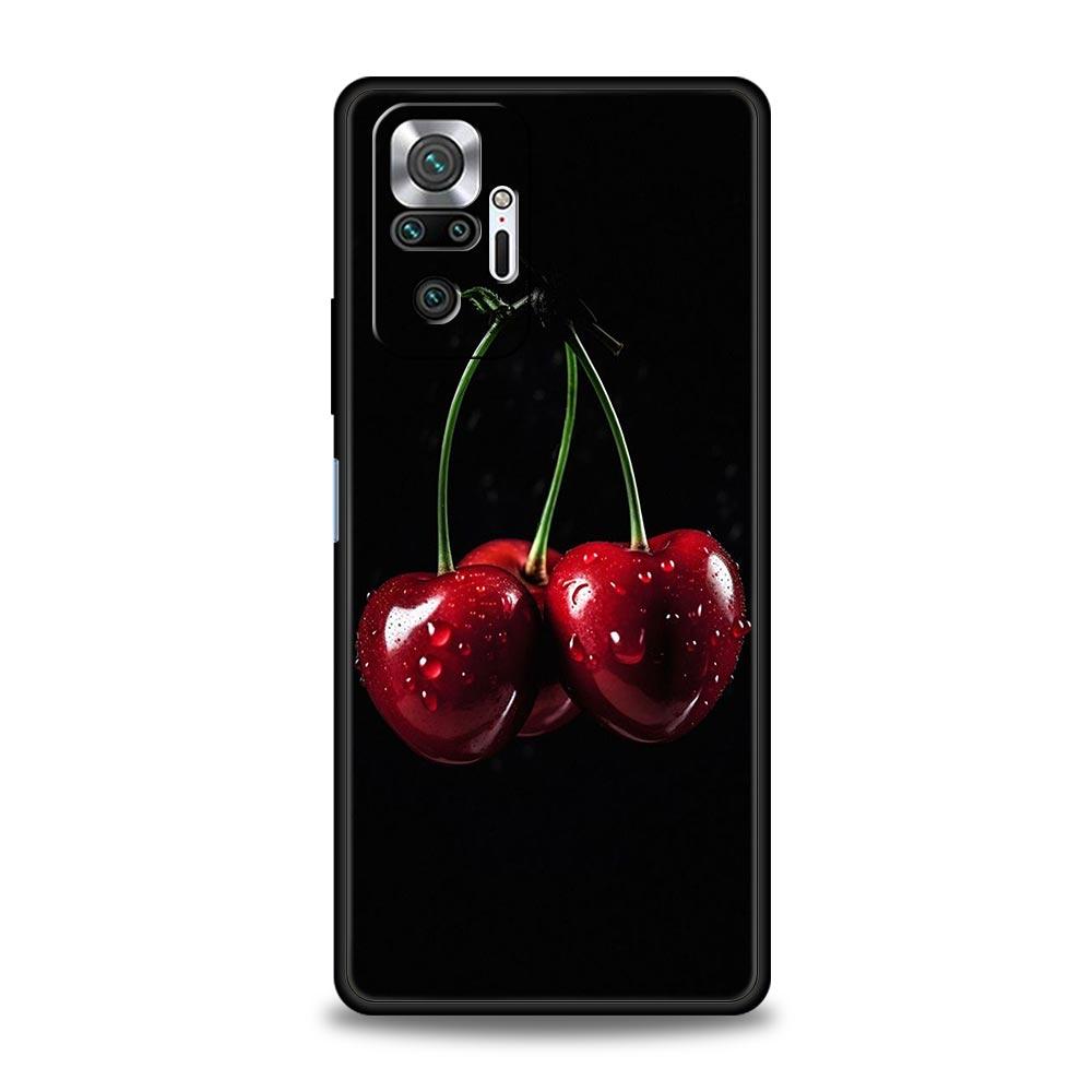 Cherries Cherry Fruit Phone Case For Xiaomi Redmi Note 14 13 5G 10 11 12 Pro Plus 4G 14C 13C 12C 10C Black Cover