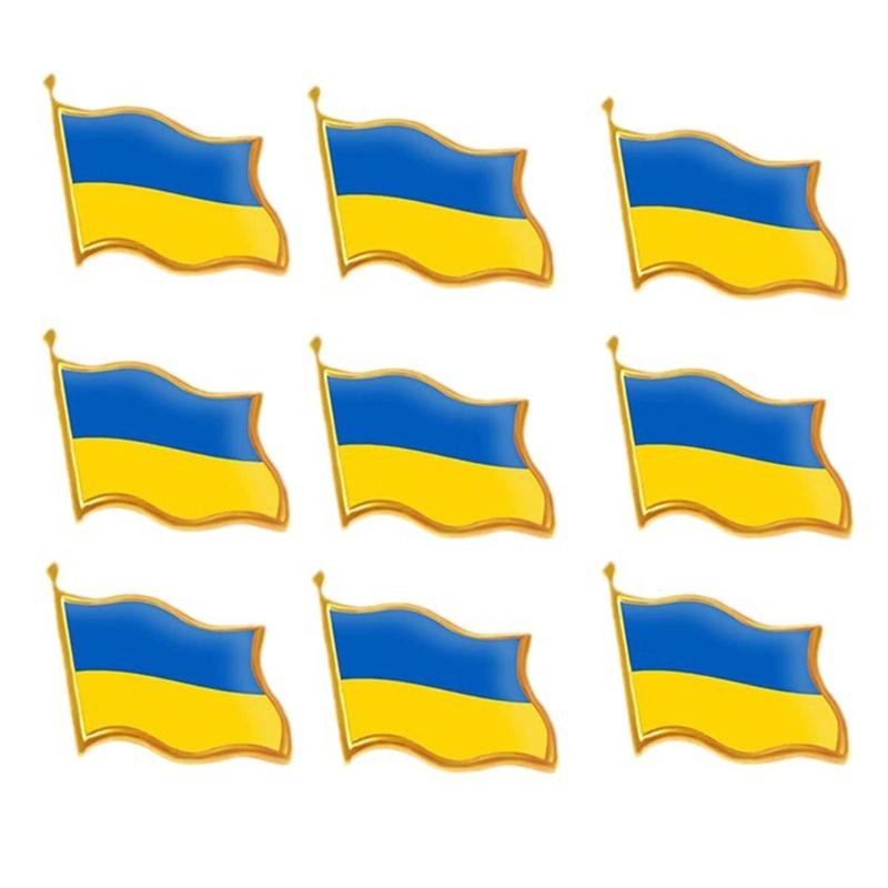 9 sztuk Broszki z Flagami Krajów Świata Broszki z Flagami Narodowymi USA Ca Anglia Rosja Ukraina Australia Francja Niemcy Meksyk Brazylia