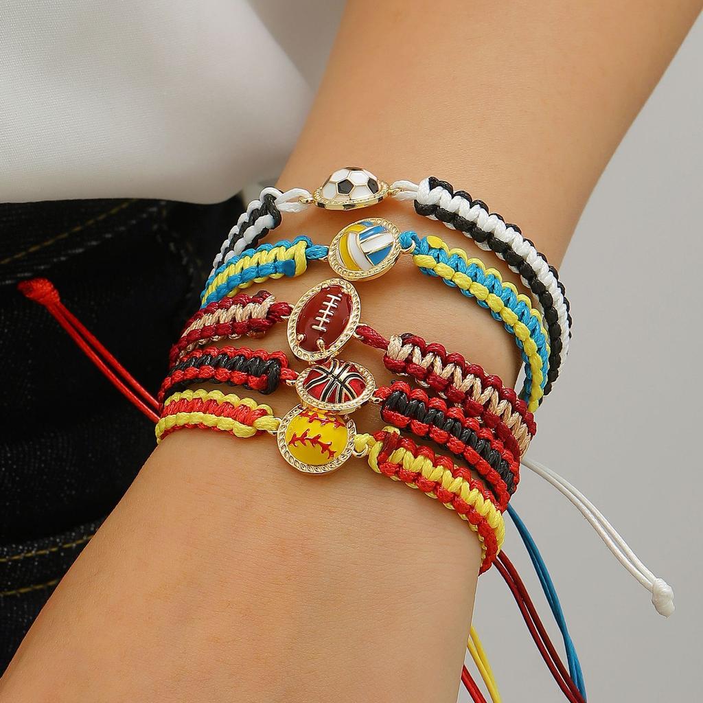 Hand-woven Sports Bracelet Adjustable Nylon Cord Bracelet Sports and World Cup Bracelet