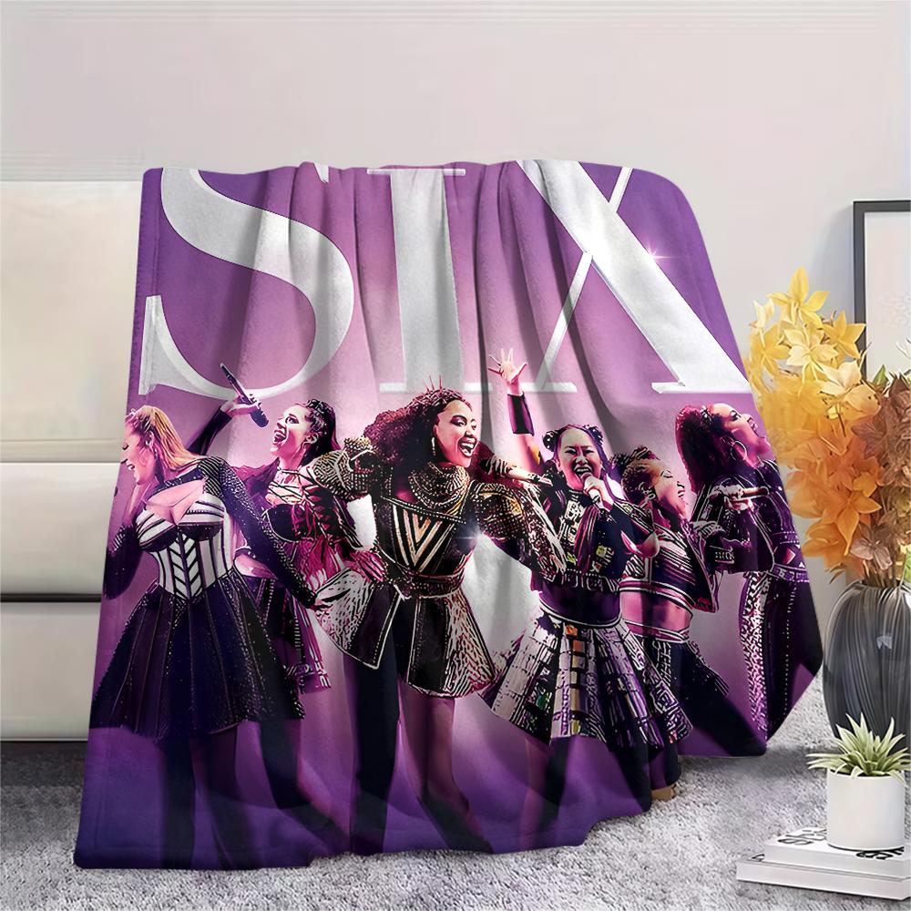 1PC SIX Print Flannel Blanket, High quality All Seasons, Home Decor, Warmth and Comfort, Perfect for Christmas Gifts