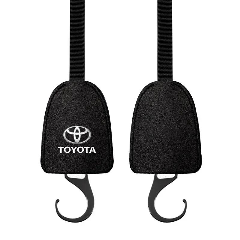 1/2pcs Leather Car Seat Back Hooks Portable Hanging Bag Rack For Toyota Corolla CHR Rav4 Yaris Auris Avensis Car Accessories