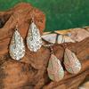 Fashion Ethnic Boho Vintage Drop Dangle Earrings For Women Carved Metal Geometric Flower Cactus Antique Bohemian Daily Zircon