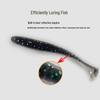 Two-Color T-Tail Soft Bait with Curly Tail Lead Hook for Bass Fishing