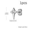Fashion Hip Hop Cubic Zircon Star Small Stud Earrings for Men Simple Stainless Steel Pierced Earrings Hypoallergenic Jewelry