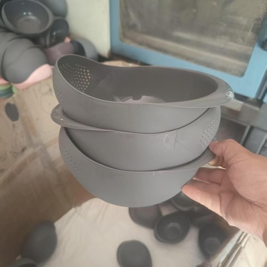 1pc Rice Bowl Drain Basket Kitchen Multi-purpose Rice Washing Machine Fruit Bowl Washing Drain Basket With Handle Home Organizer