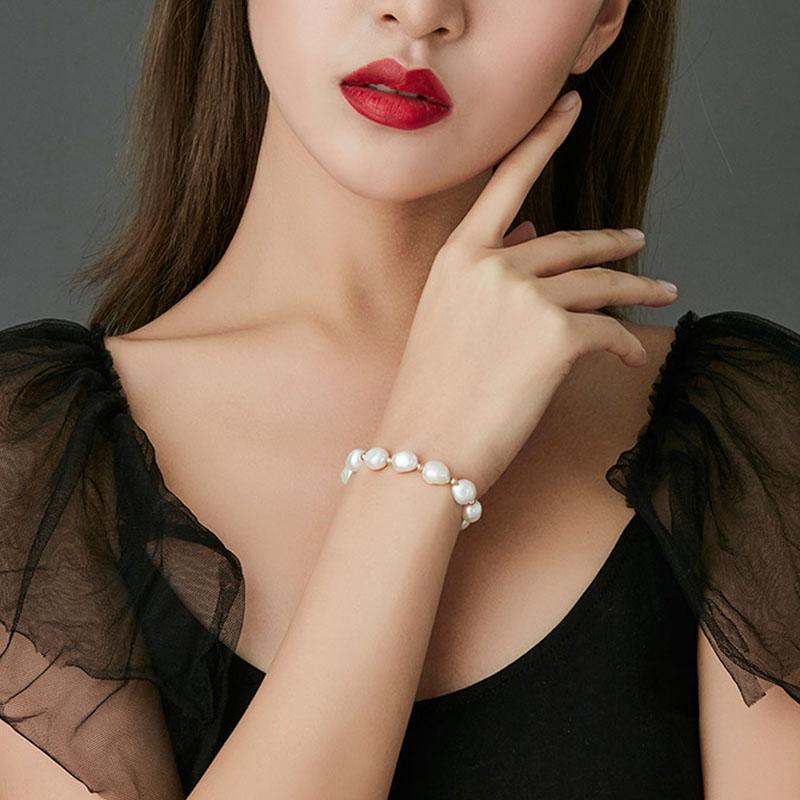 Elegant White Pink Purple Gray Natural Pearl Bracelet, Fashion Casual Freshwater Beaded Bracelet For Women Gift 2019 New