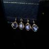 Japanese Vintage Double-Sided Labradorite Amethyst Pendant Necklace