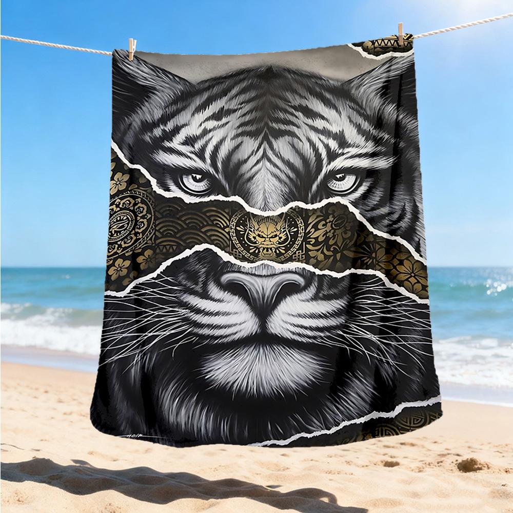 

1pc Tiger Face Artwork Outdoor Blanket, Soft And Comfortable Blanket, Casual Warm Outdoor Blanket, Good Birthday Gift yy251201181 75x90cm