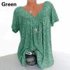 Short Sleeve Women Loose V-neck Summer Plus Size Printed Casual T-shirt