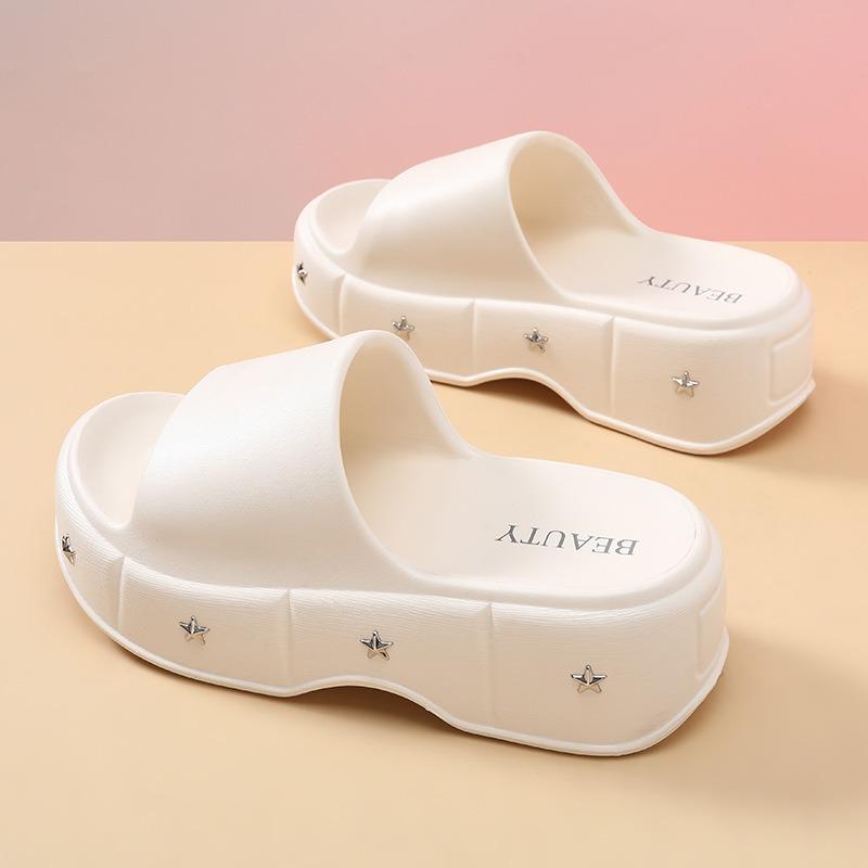 EVA Summer One-word Drag Increases the Height of 6 Cm Thick-soled Slippers for Women To Wear Non-slip and High-cool Slippers