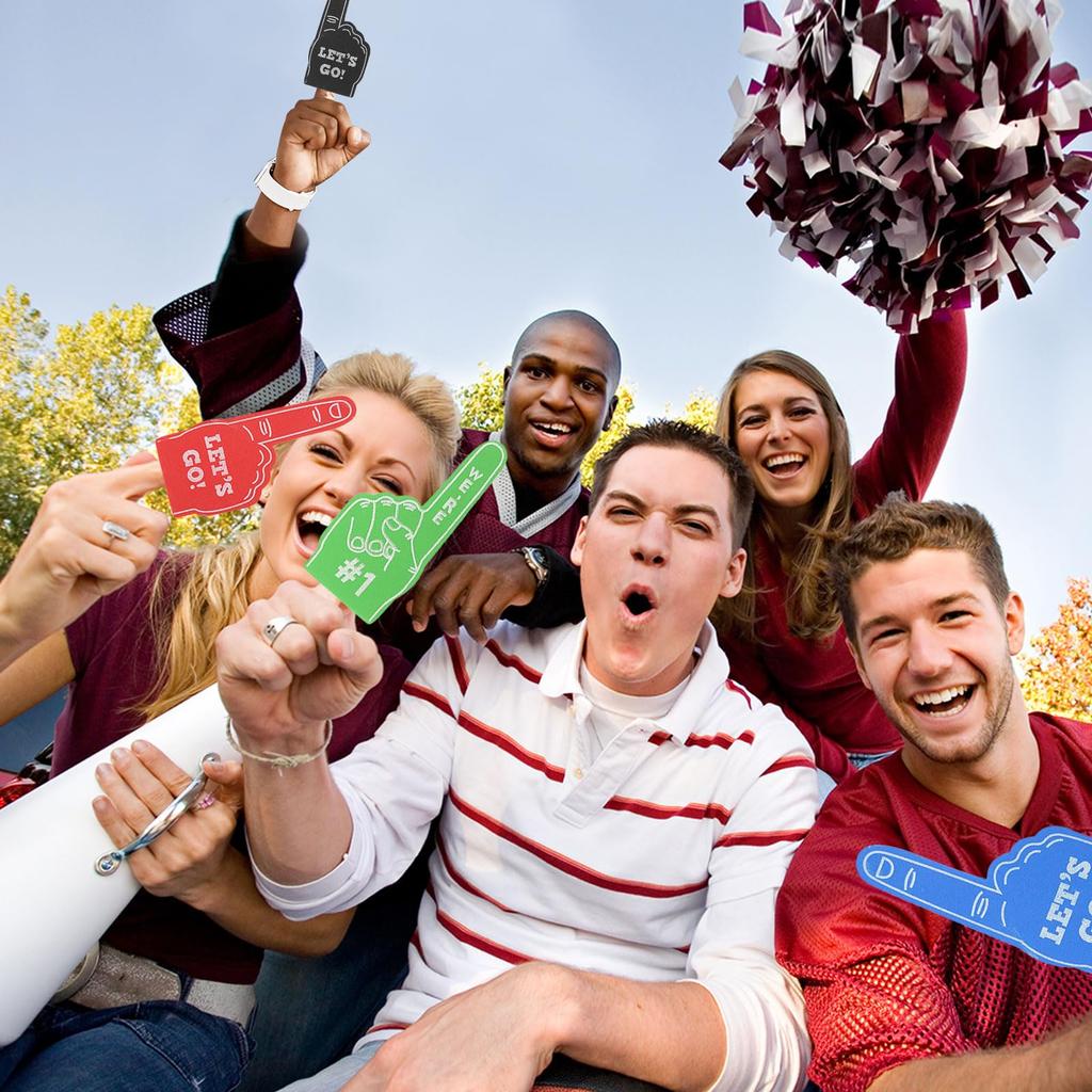 PATIKIL Mini Foam Fingers 13 Cm 48 Pieces Cheerleading Foam Finger for Sports Fan Event Game Party Favors Blue Let's Go!