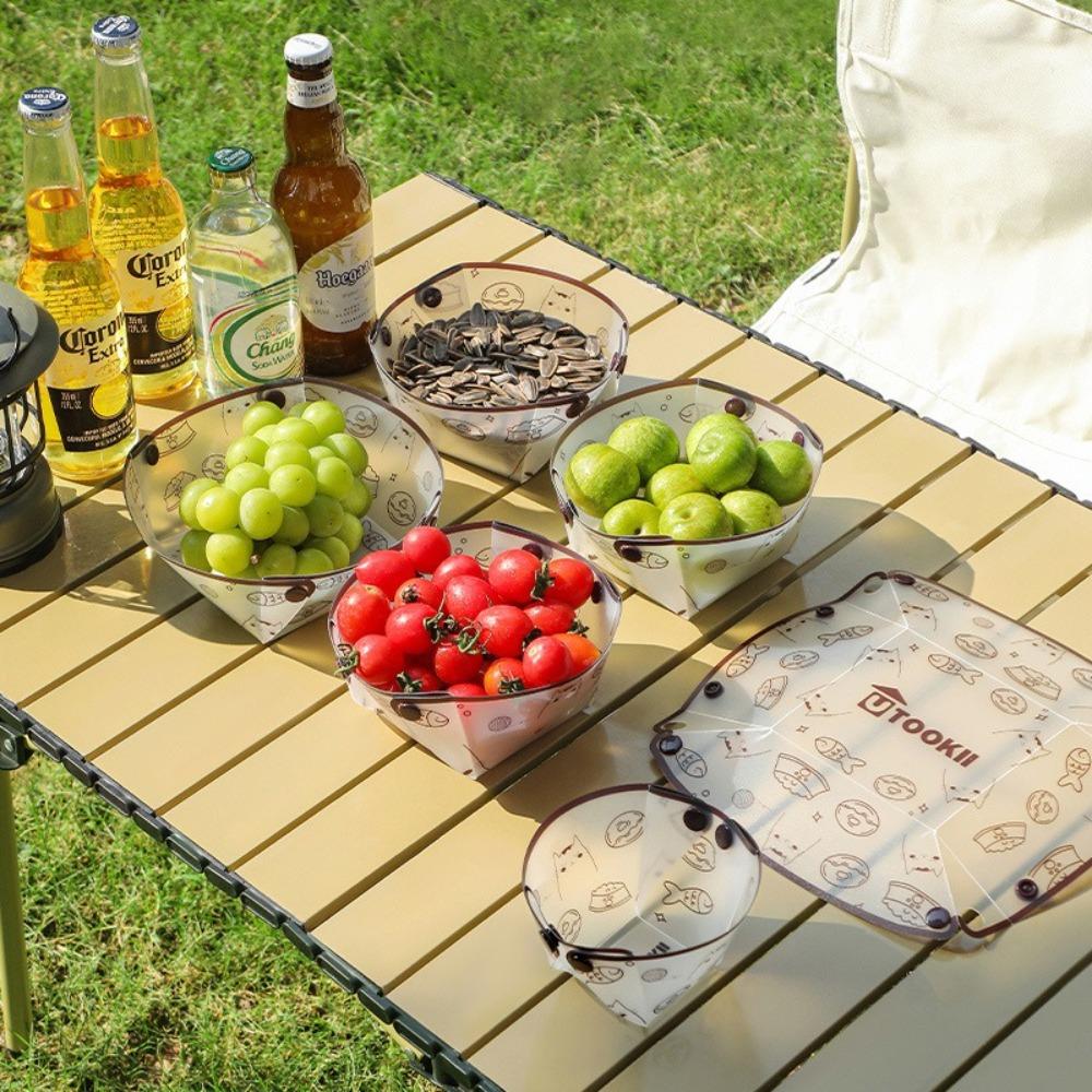 PP Camping Tableware Lightweight Folding Tableware New Bowl Plate Cup Set  Outdoor Accessories