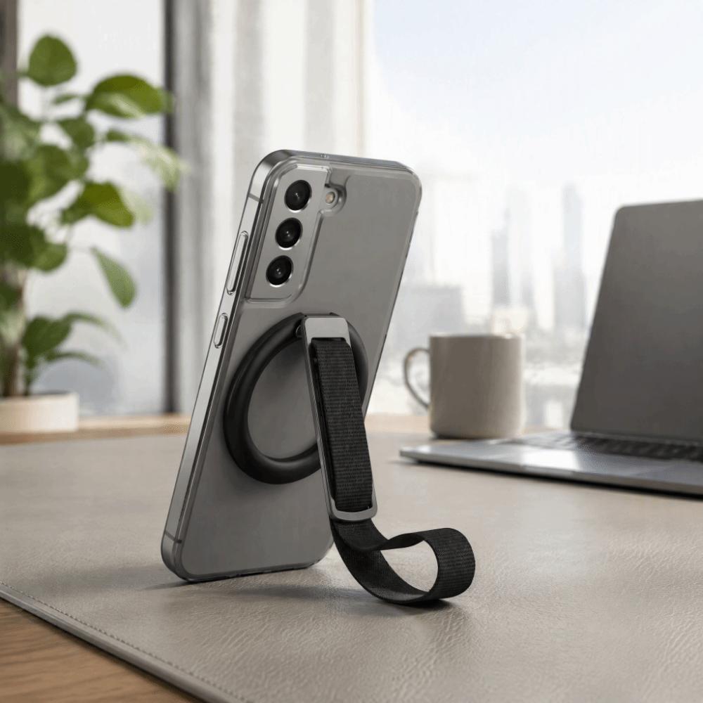Foldable Magnetic Phone Holder Woven Strap Phone Mount Convenient Phone Kickstand Video Watching