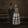 Unique Halloween Skeleton Art Bride and Groom Figurine, Resin Couples Skull Realistic Texture Decor Ornaments, Wedding Couple Statue for
