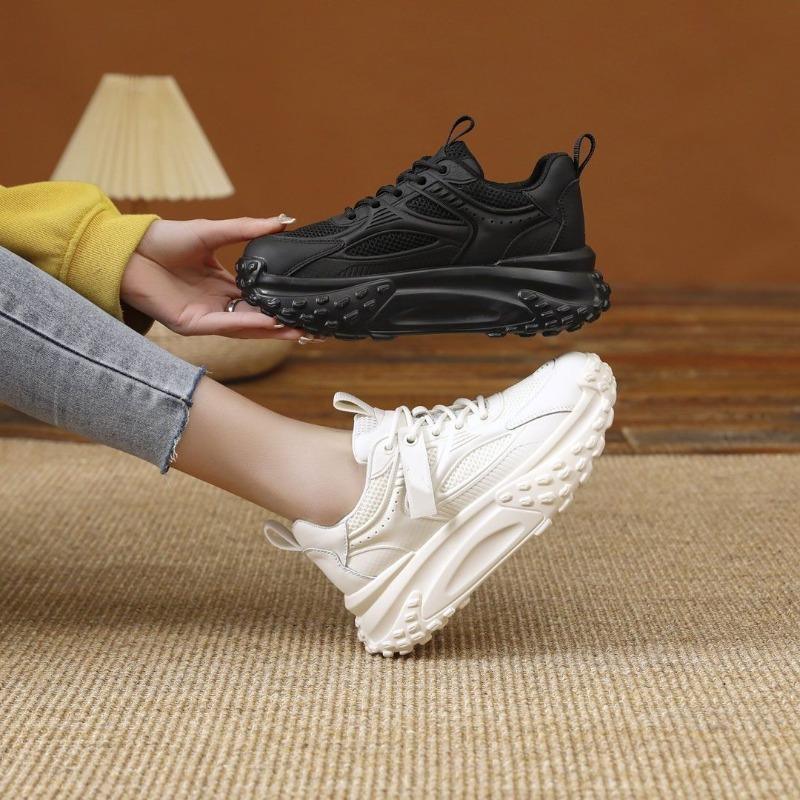 Nouveaux Chaussures de Mode pour Femmes à Bout Rond en Maille à Lacets Croisés Couleur Unie Antidérapantes Résistantes à l'Usure Confortables Décontractées Baskets de Course