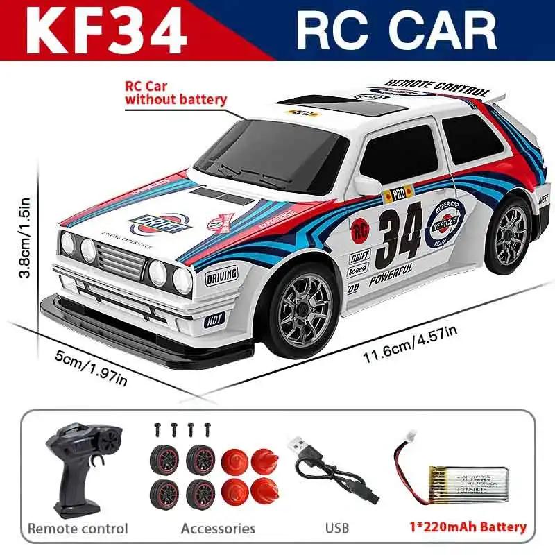 

KF34 1/43 High Speed Drift RC Car With Light 2.4G 4WD Remote Control Cars Mini GTR Racing Model For Boys Kids Toy Gift