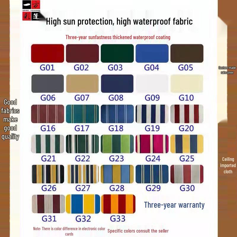 

Outdoor Waterproof Retractable Sunshade Tarpaulin for Carports and Snack Stands 1x1m