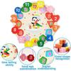 Orologio Giocattolo Orologio Didattico in Legno Orologio Pinguino Giocattoli Insegnare l'Ora Puzzle Numerico Impilabile Giocattoli Educativi Montessori per Bambini