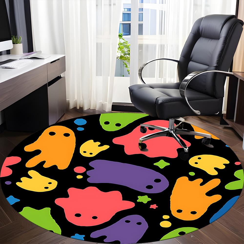 1pc Ghost Party Office Round Area Rug, Under Office Chairs Bedroom Living Room Home Decor, Room Deco