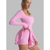 Womens Quick Dry Long Sleeve Cycling Jersey Backless Sports Dress Gym Running Yoga Activewear