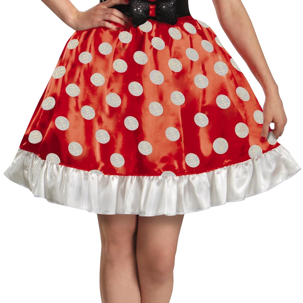 Disguise Minnie Mouse Classic Adult Halloween Large Costume, Costume, Size (12-14)
