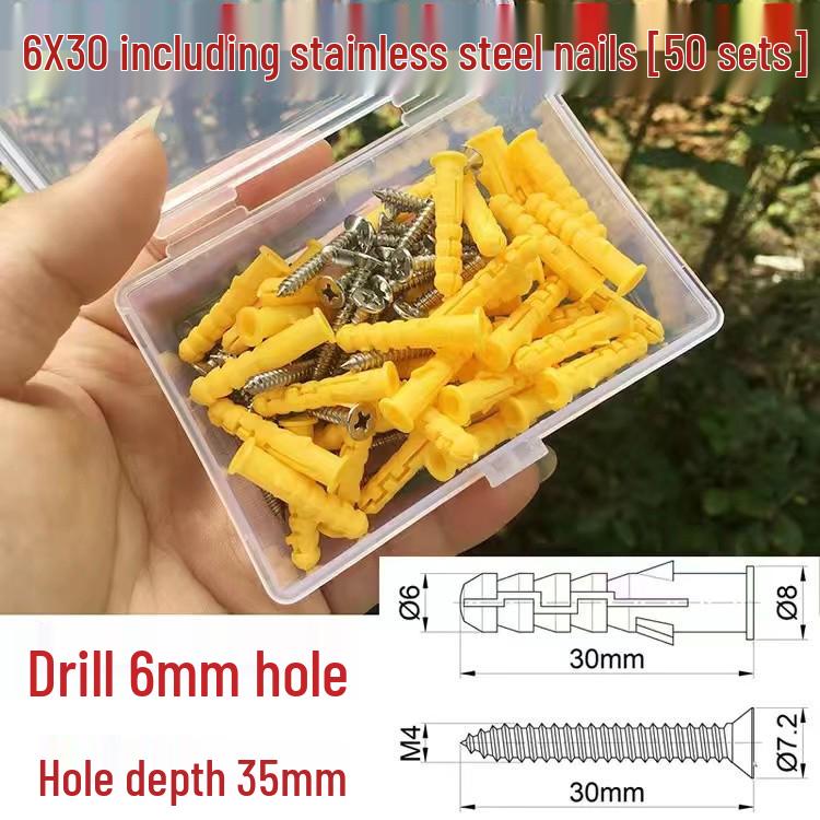 Home Use Mixed Pack: Yellow Plastic Expansion Tubes, Zinc Nails, Stainless Steel Screws