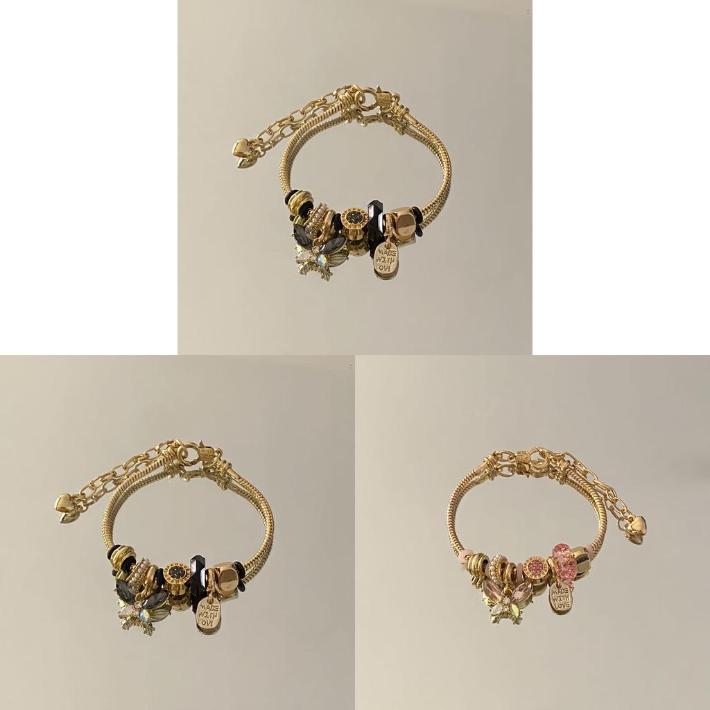 Fashion Alloy Butterfly Crystal Bracelet For Women And Men Gift Jewelry
