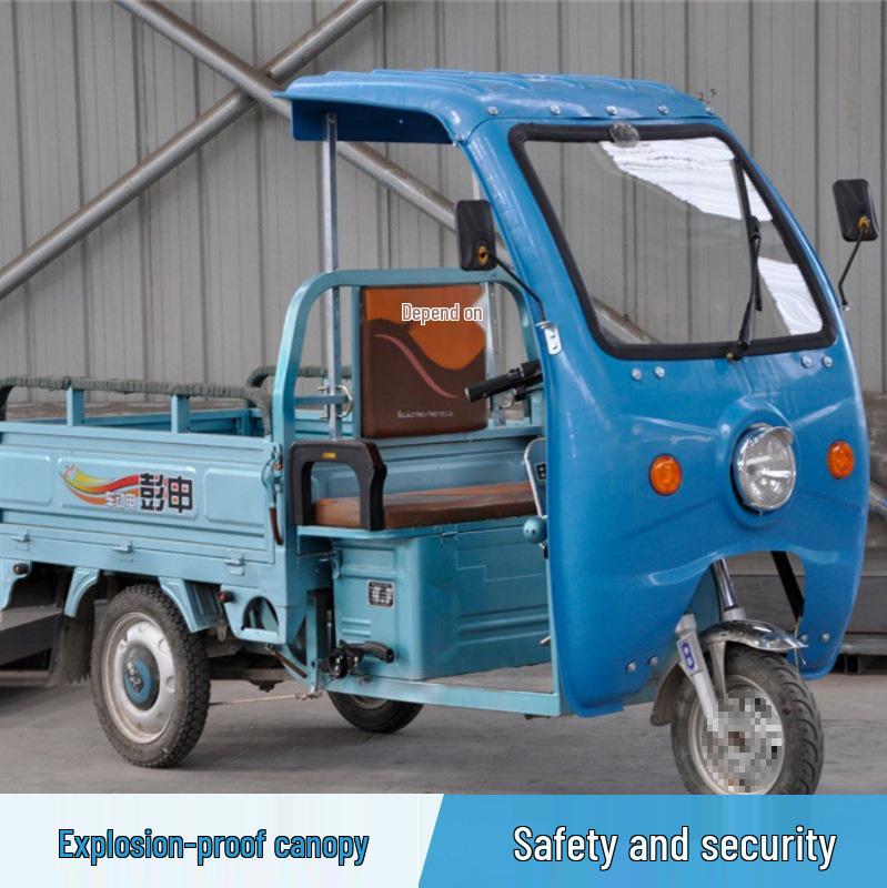 Electric Tricycle Rain & Sun Canopy with Tempered Glass