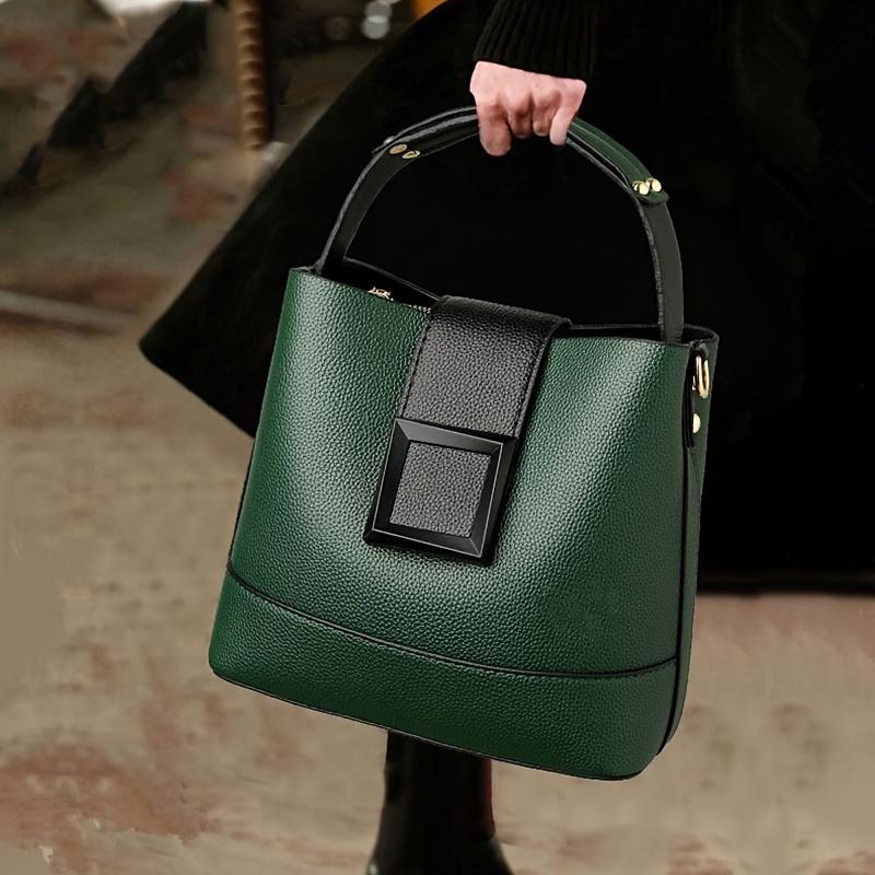 Women Leather Bucket Bag Stylish Top Handle  Comfortable Shoulder Strap Fashion-Forward Design Handbag Shoulder Crossbody Bags