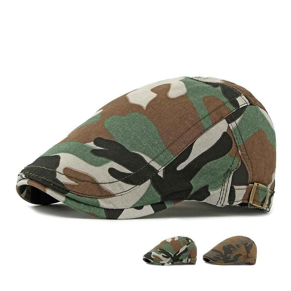 Peaked Cap Men's Spring Summer Camouflage Beret British Vintage Graffiti Progressive Cap