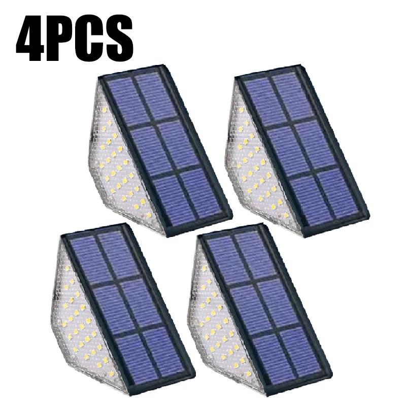 LED Step Lamp Stair Light Outdoor IP67 Waterproof Solar Light With Lens Anti-theft Design Decor Lighting For Garden Deck Path