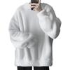 Men Sweatshirt Solid Color O Neck Loose Cozy Winter Top for Daily Wear