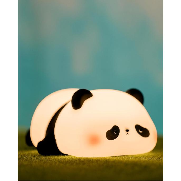 Recolte Panda Night Light for Kids - 3-Level Dimmable, Rechargeable LED Silicone Lamp | Squishy Nursery Light with Timer | Safe Night Light for Baby