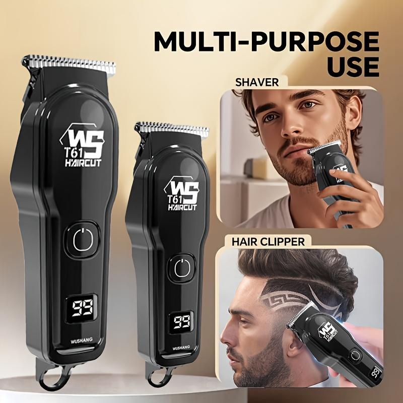 Portable electric hair clipper with USB charging for hair and beard trimming, suitable for families to give as a Father's Day or holiday gift to men