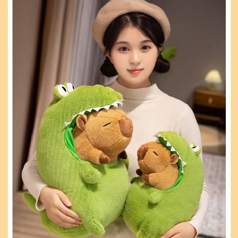 Transforms Doll Capybara Into Crocodile Plush Toy Stuffed Doll Kid Birthday Gift
