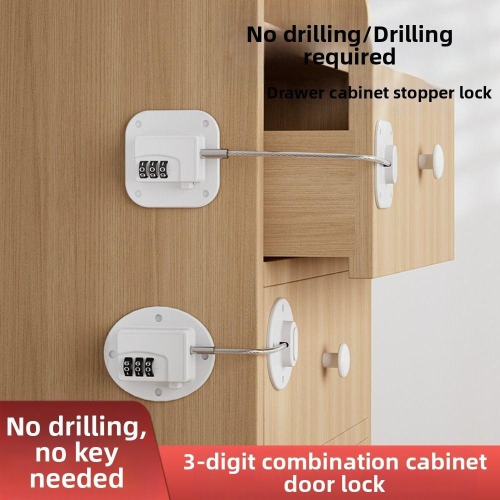2Pcs 3-digit Baby Safety Password Lock Multi-Functional Window Password Lock  Home Security