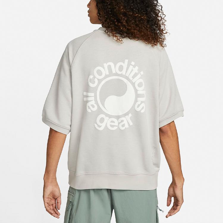 Nike ACG Dri-Fit Solid Logo Short Sleeve Sweatshirt Men Tops Light-Iron-Ore DN3914-012