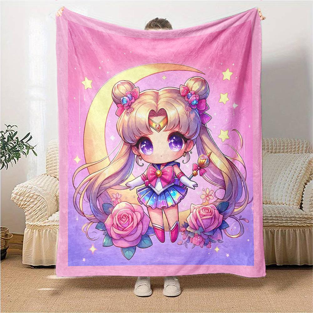 1Pc Superhero Girls' Adventure Blanket For Couch Bed Plush Cozy Fuzzy Blanket Super Soft Warm Blankets For Fall And Winter 0918243