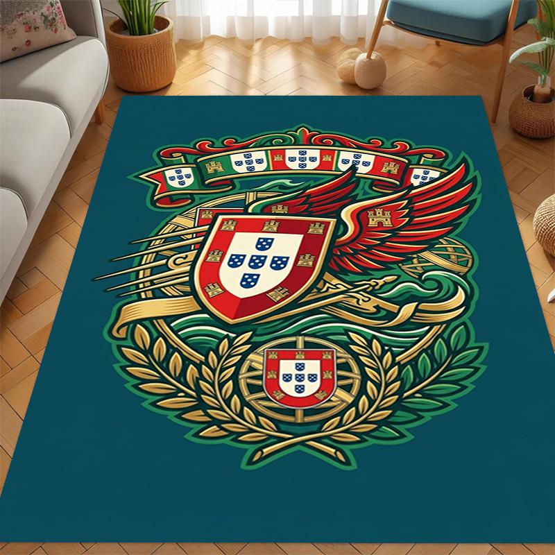 Portuguese Heritage Emblem Carpet Living Room and Bedroom Mats Home Decor Christmas Gifts Office Chair Cushion Bathroom Mat
