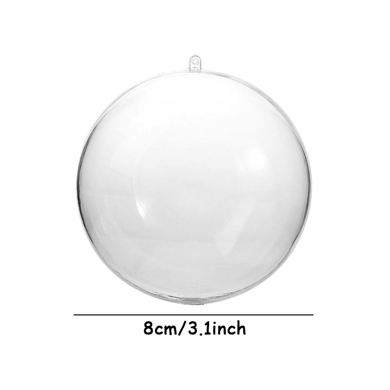 5/6/8/10cm Transparent Plastic Ball Christmas Tree Pendant Home Decoration Ball Christmas Hanging Gift Box New Year's Supplies