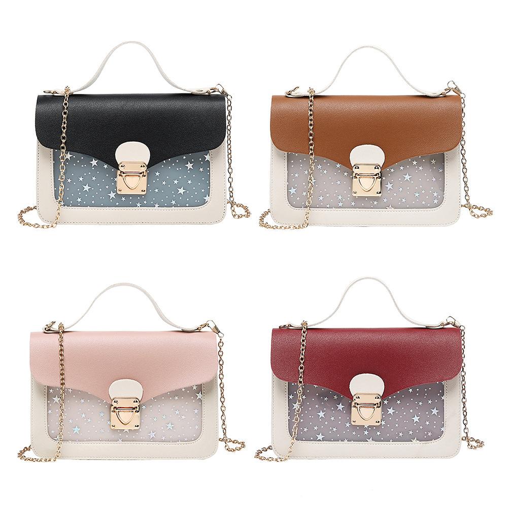 

Small Square Shoulder Handbags Women PU Leather Crossbody Chain Messenger Bags A
