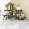 Carbonized Wood 6-Tier Rolling Plant Stand