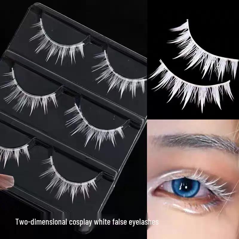 M331 White Comic Anime Character False Eyelashes for Stage and Cosplay