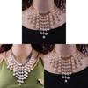 Pearl Necklace For Women Geometric Multilayer Vintage Fashion Jewelry Gift
