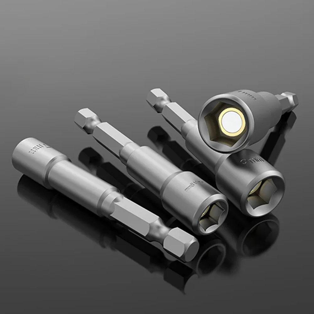 9Pcs/Set 6mm-14mm Hex Sockets Sleeve Nozzles Nut Set 1/4" Driver Screwdriver Bits Kit Drill Adapter For Woodworking Tools