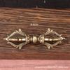 Tibet Secret Religion Dharma-Vessel Handmade Brass Five-Strand King Kong Monster Subduing Club Ornaments Distressed Crafts Nepal