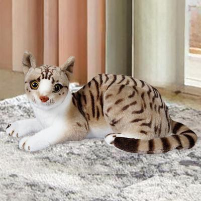 Cartoon Cat Plush Toy with Long Tails, Expressive Face for Children