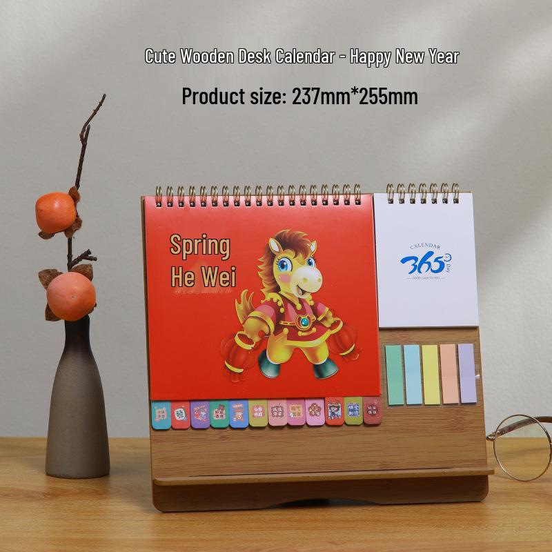 2025 Minimalist Desk Calendar & Memo Notebook - Creative Self-Discipline and Check-In Planner Ornament.