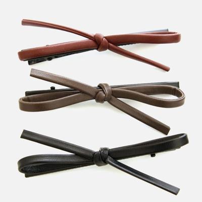 J.Lauren Gebundene Schleife Leder Haarspange H01336